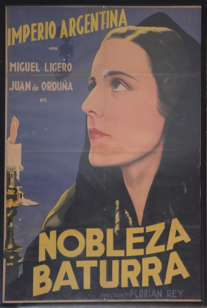 Cartel litográfico de Nobleza baturra (1935). Imagen histórica del Legado Imperio Argentina; copia de catálogo para revisión privada.